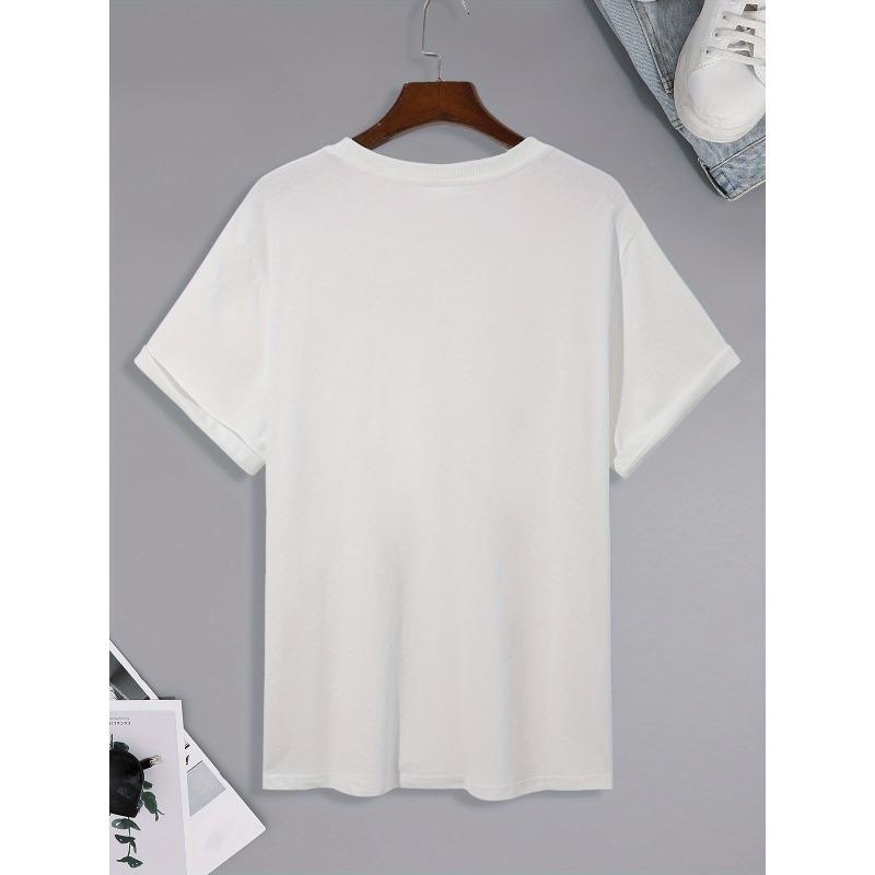 European Size Comfortable Short-Sleeved T-Shirt for Summer with a Round Neck, Featuring a Stick Figure In Pain with The Print 'Ow!'