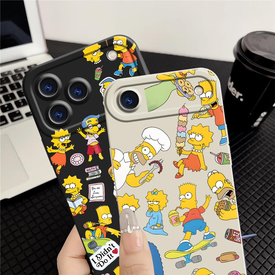 The Simpsons Cartoon TPU Phone Cover Case for Apple iPhone 17 Pro Max 13 Air 16 12 Plus 14 11 15 Pro