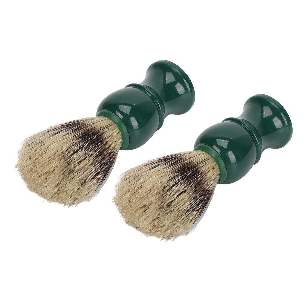 2pcs Men Beard Cleansing Brush Rich Foaming Soft Hair Resin Handle Beard Grooming Brush