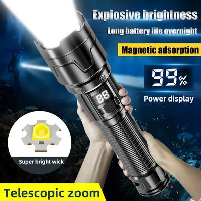 High Power Led Flashlights Rechargeable  Camping Torch 3 Lighting Modes Long Range Zoom Tactical Torch Outdoor Fishing Lantern