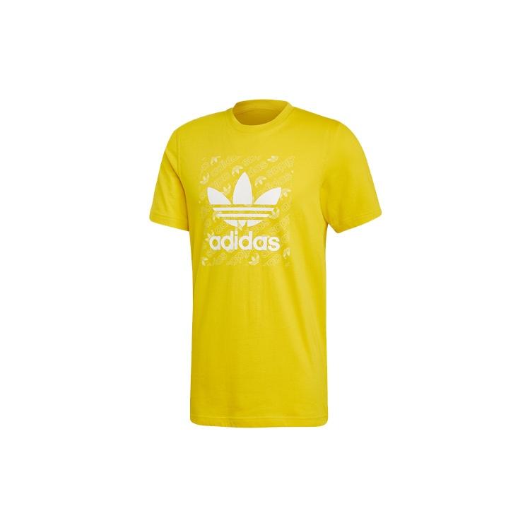 adidas Monogram Square Tee Yellow White Men s ED7045 XS