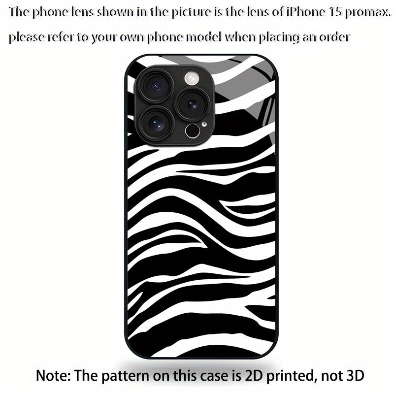 Zebra texture pattern tempered glass phone case suitable for iPhone 17 16 15 14 13 12 11 Pro/Max/Plus anti drop and shockproof
