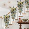 Yousheng Christmas Staircase Wreath Garland Bow Front Door Hanging Garden Xmas Tree Pendant Party New Year Home Decoration