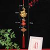 1PcsChinese New Year Golden Goat Hanging Decorations With Lucky Fu Elements Red Tassels For Spring Festival Home Wall Car Decor