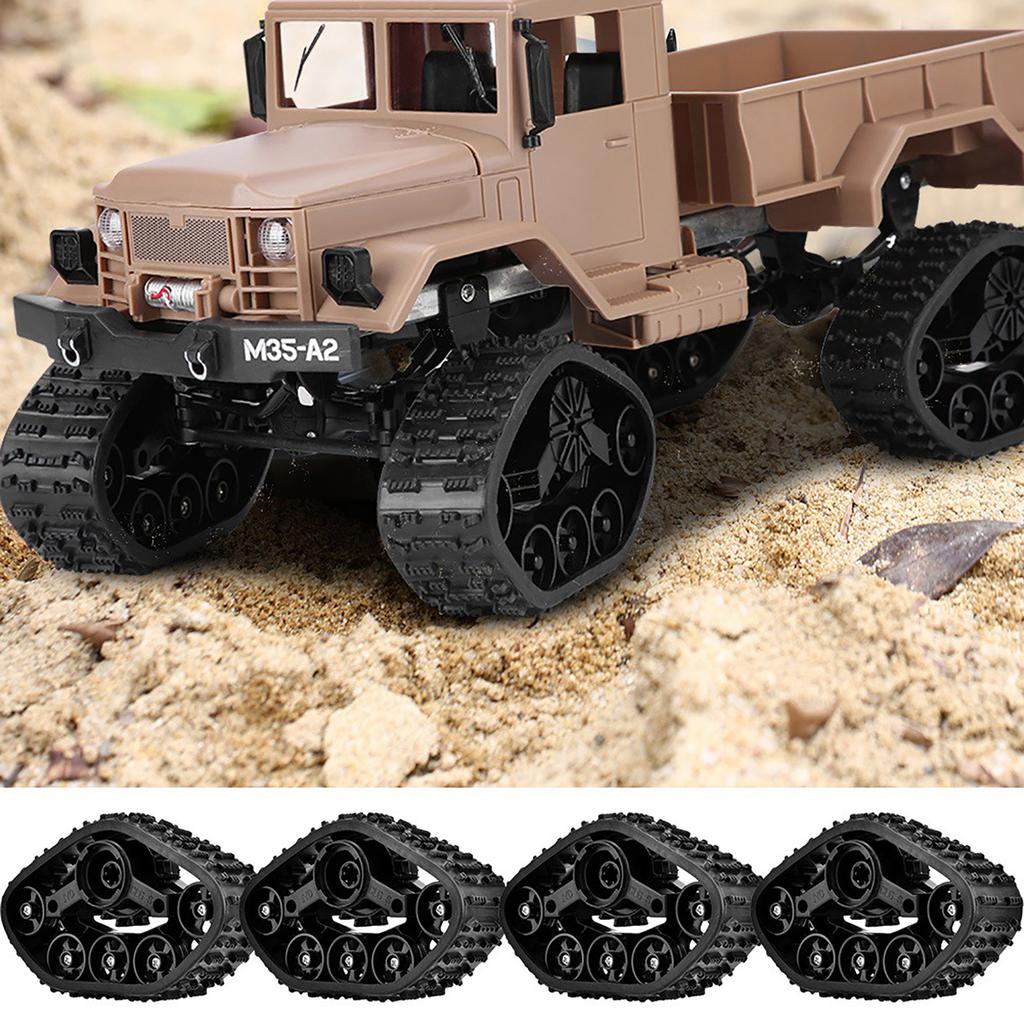 4pcs RC Car Tire Wheel Rubber Crawler Tyre for WPL 116 RC Military Truck