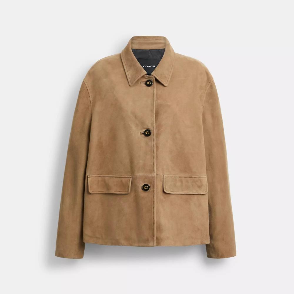 Coach Suede Coat Umber