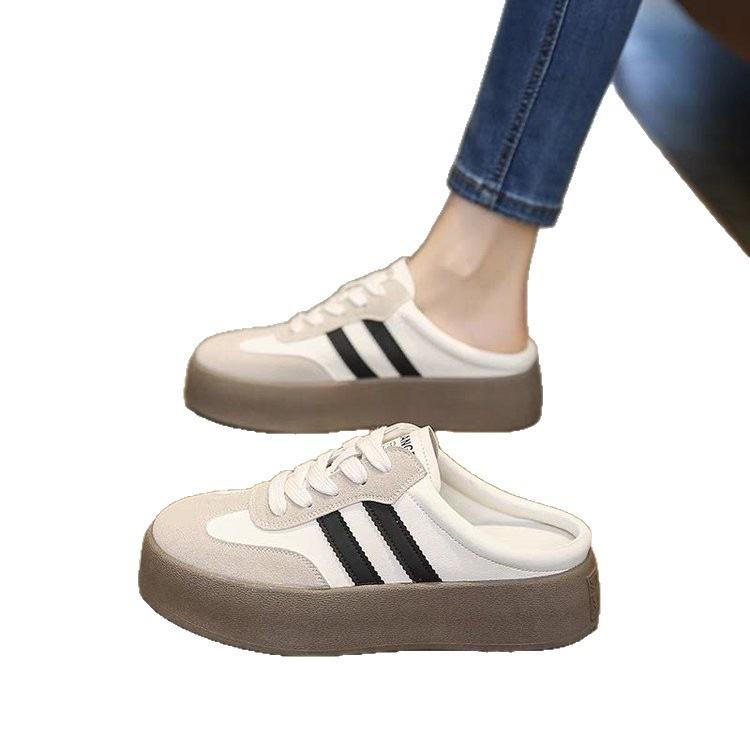 Testa di borsa a suola spessa, mezze pantofole, nuovo capospalla primaverile, scarpe da ginnastica tedesche, mezze ciabatte, pigro, mezzo supporto