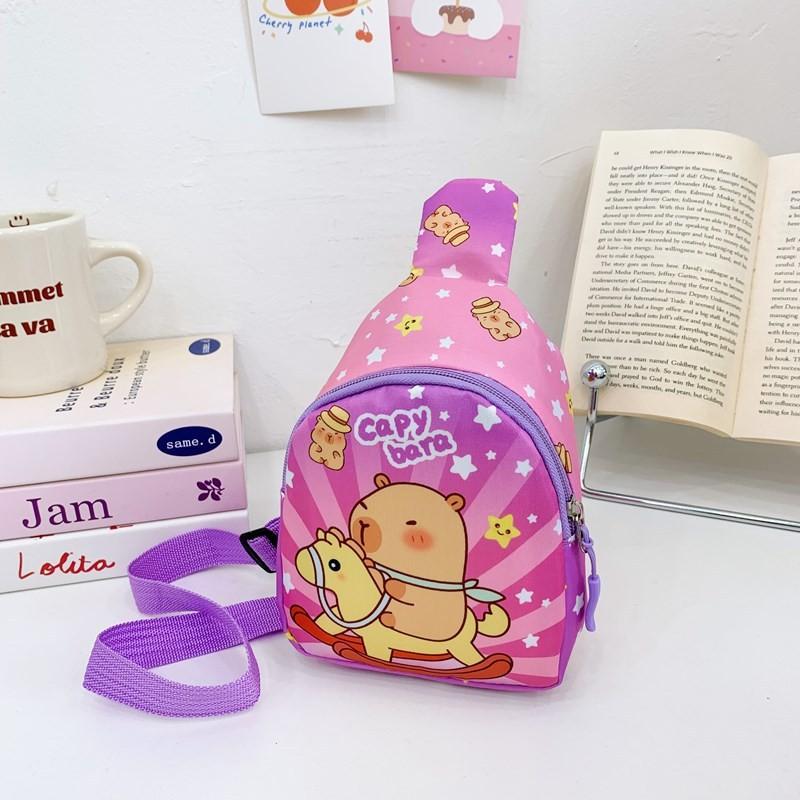 Childrens Capybara Cute Pattern Single Shoulder Crossbody Chest Bag Gift Kids