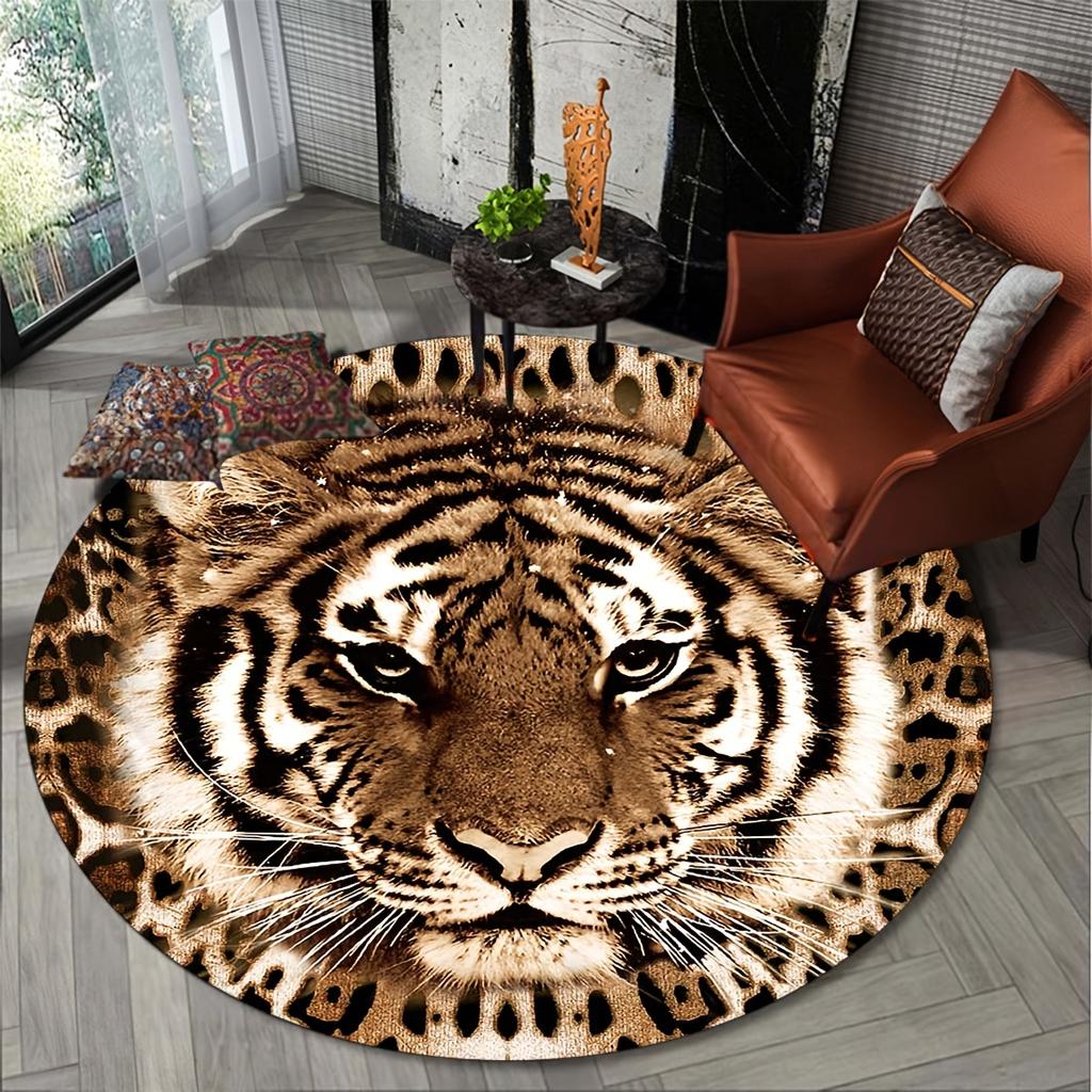 Luksusowy motyw tygrysa wzór okrągły kształt maty podłogowe kuchnia przedpokój dywanik do sypialni sypialnia salon miękki dywan antypoślizgowy dywanik