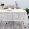 Lace Tablecloth Rectangle Coffee Table Cover Decor for Kitchen Dinning Home Wedding Tulle Tassel Jacquard Table Cloth Coat Mat