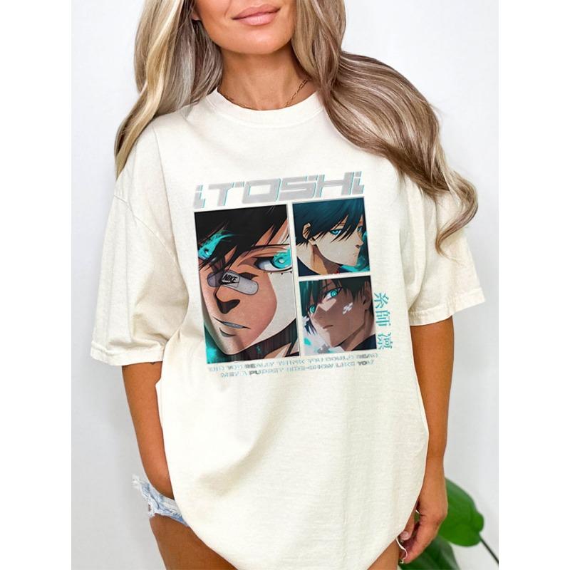 

Аніме BLUE LOCK Rin Itoshi Футболка Harajuku Жінки Футбол Манга Графіка Вуличний одяг Короткий рукав Бавовна Жіноча футболка BLUE LOCK 8XL