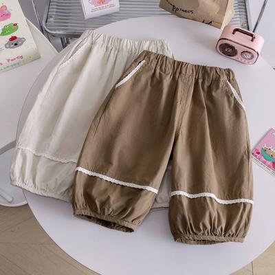 Pantalons décontractés amples pour bébé fille d'été Pantalons lanterne à la mode pour enfants Pantalons trois quarts