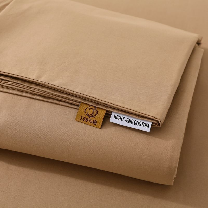 Bequemes 100% Baumwoll-Bettlaken für Schlafzimmer Einzel-Doppelbett Große Größe Einfarbige Bettdecke