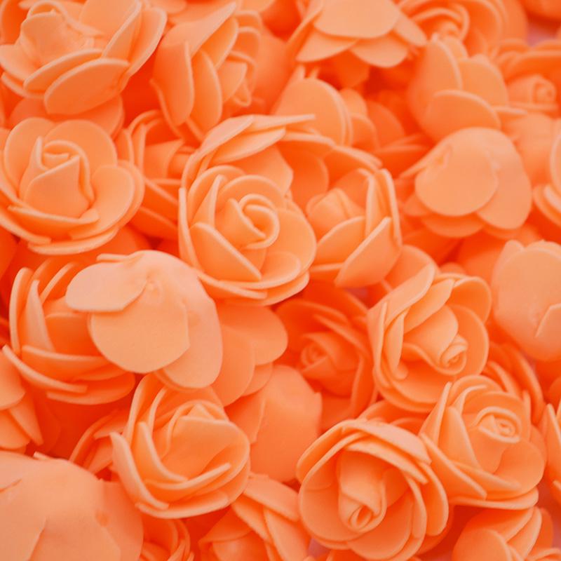 50Pcs/lot 3.5cm PE Foam Rose Head Artificial Rose Flowers Home Garden Decorative Wreath Supplies Wedding Event Party Decoration