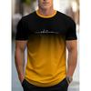 Men's Summer Letter Pattern Printed T-Shirt Men's Breathable Comfortable Simple Round Neck T-Shirt Outdoor Sports Casual Top