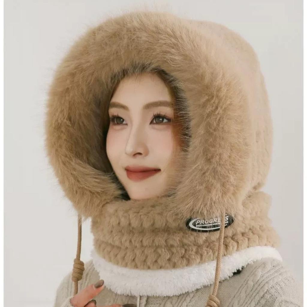 Thick Hat, Warm Hat, Women's Scarf, Plush Hat, Pullover Hat, Cycling Hat, Windproof Hat
