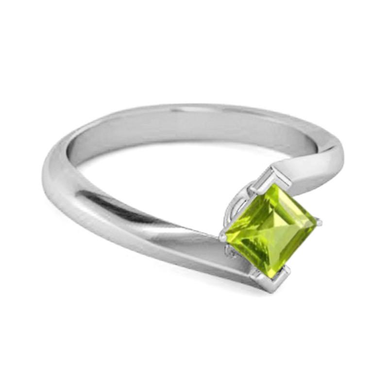 Peridot Sleek Tension-Style Ring - Sterling Silver