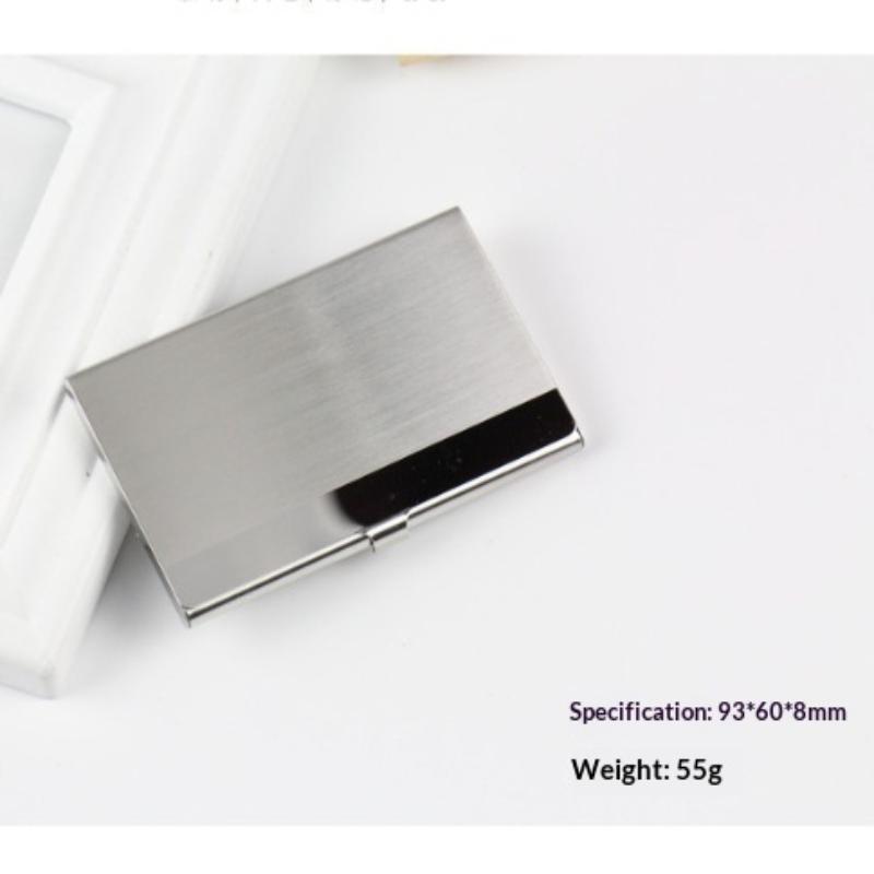 Water-Resistant Stainless Steel Business Card Holder Slim Silver Metal Pocket Case for Men Women Client Meeting Office Carry