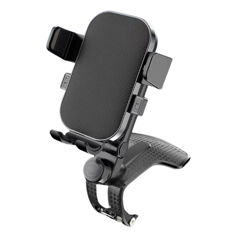 Car Clip Type Dashboard Mounted Phone Holder Shockproof Cellphone Holder Mount Automotive 360 Degree Rotating Stand