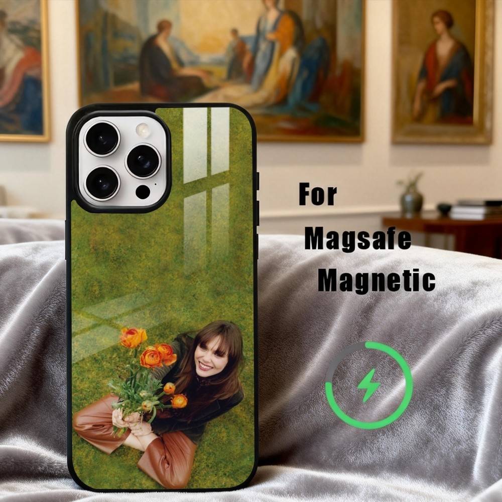 E-Elizabeth O-Olsen Actress Phone Case For iPhone17,16,15,14,13,12,11 Plus,For Magnetic Wireless Charge Cover