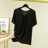 T-shirt Women  Summer Casual Large Size Loose Round Neck Pullover Short-sleeved Tops