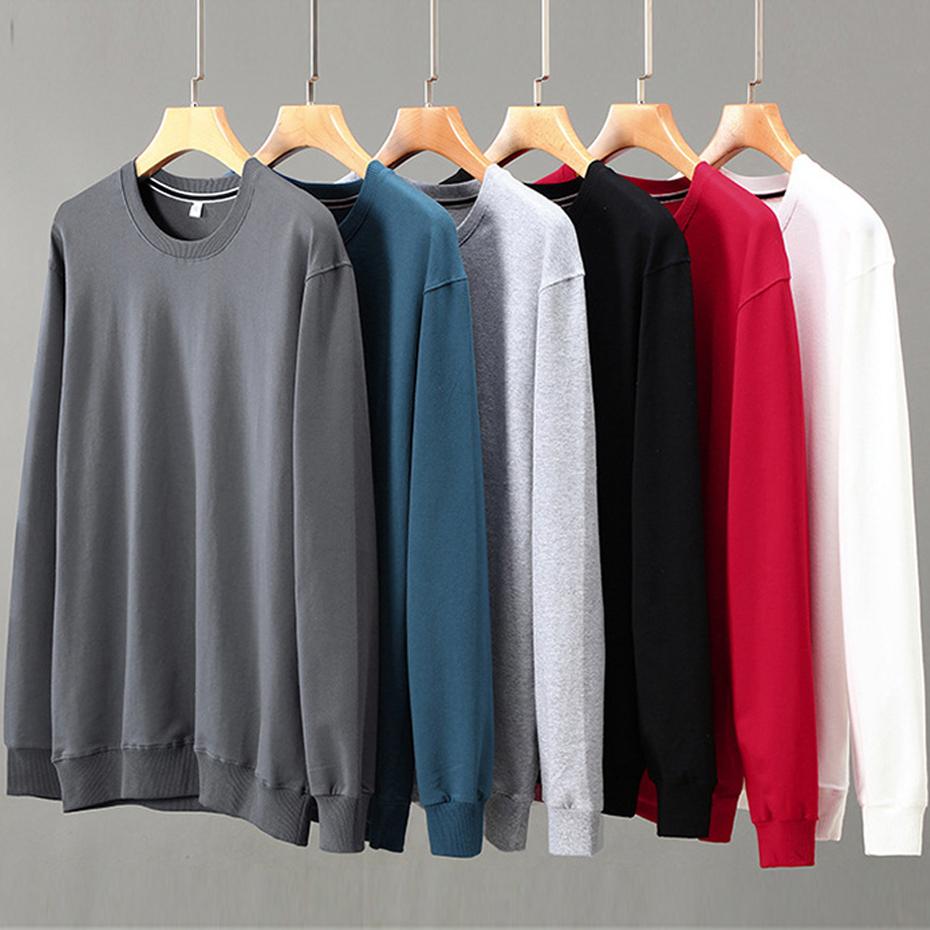 Solid Color Sweatshirts Men 12XL Plus Size Sweatshirt Spring Autumn Tracksuit Men Solid Pullover Big Size 12XL