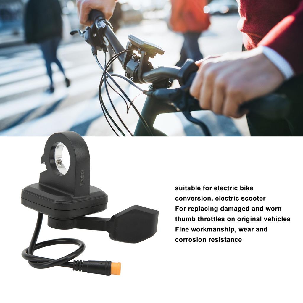 Manetka gazu kciukiem Manetka gazu kciukiem Wodoodporny złącznik zamienny Manetka spustowa kciukiem do roweru elektrycznego Hulajnogi elektrycznej