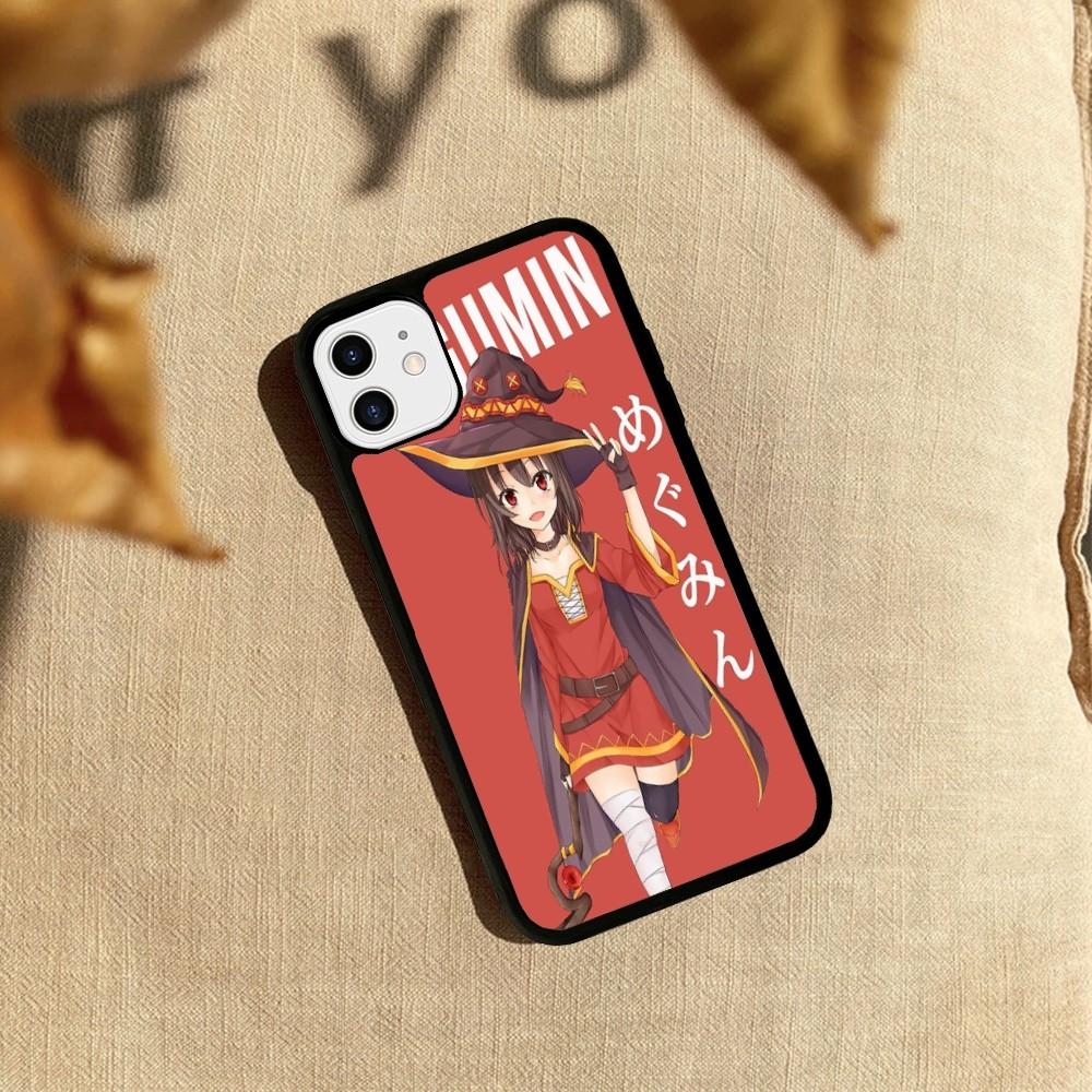 Megumin Anime K-KonoSubaS Phone Case Silicone PC+TPU For For IPhone 11 12 13 14 15 16 Plus Pro Max Cover