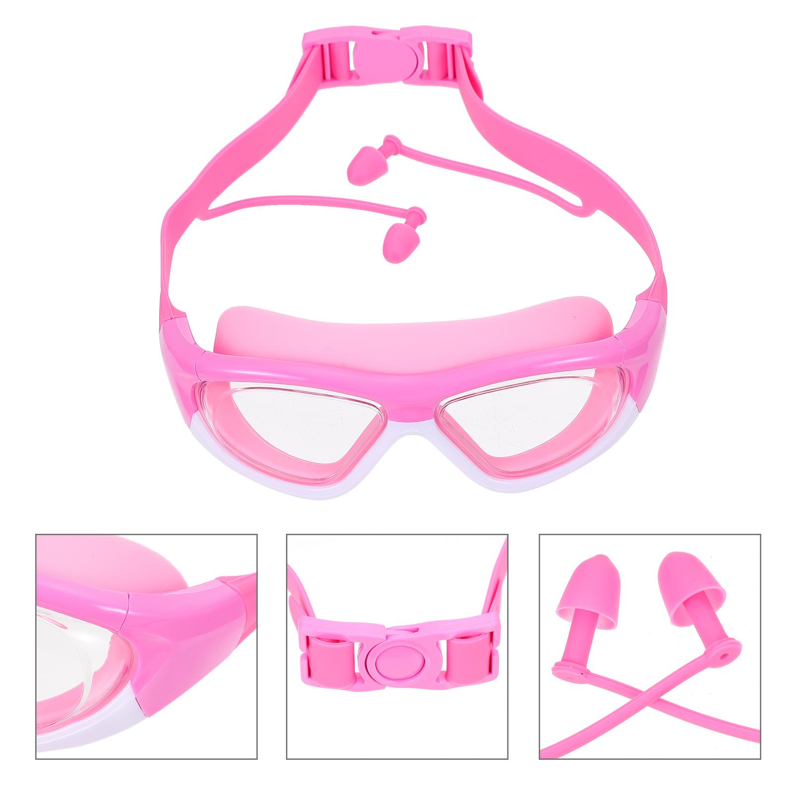 Lunettes de natation pour enfants à large cadre Anti-buée Résistantes à l'eau Lentille en PC Sangle en silicone Vert bonbon Lunettes de natation pour enfants Vision