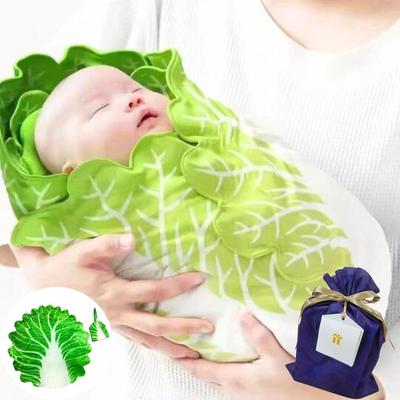 Chinese Cabbage Swaddle Authentic Funny Newborn Vegetable Blanket with Hat Available As a Baby Gift