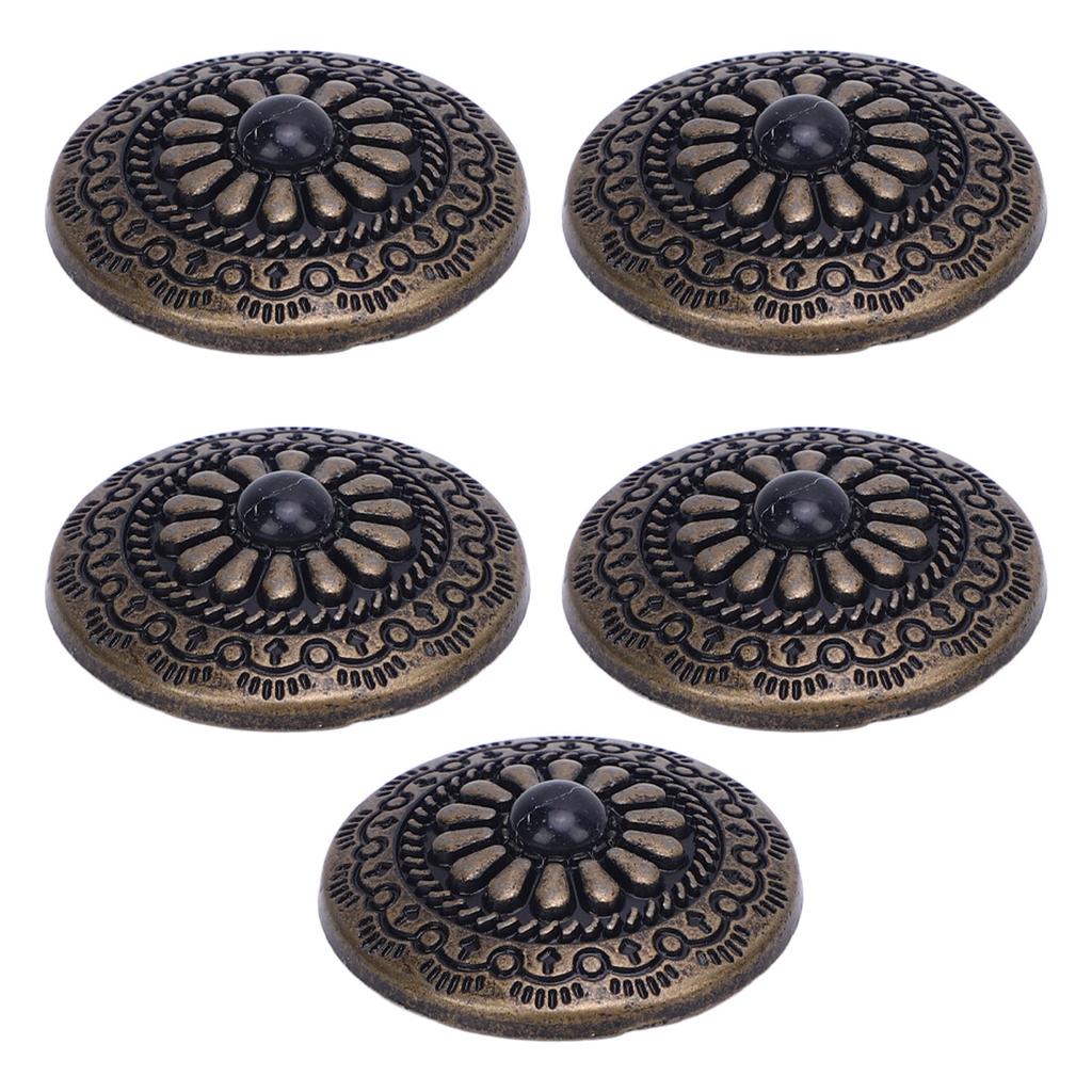 5 Sets Screw Back Button 30mm Round Shape Antique Bronze Black Turquoise Conchos with 4.5mm Screws F