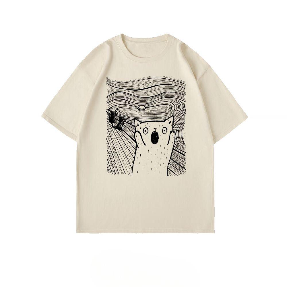 

Cute Fun Cat Men s Printed Short Sleeve Summer Casual Versatile Street Atmosphere T-Shirt Cool Breathable Oversized Top 4XL