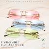 New Rimless Square Sunglasses Men's and Women's Retro Decorative Metal Sunglasses