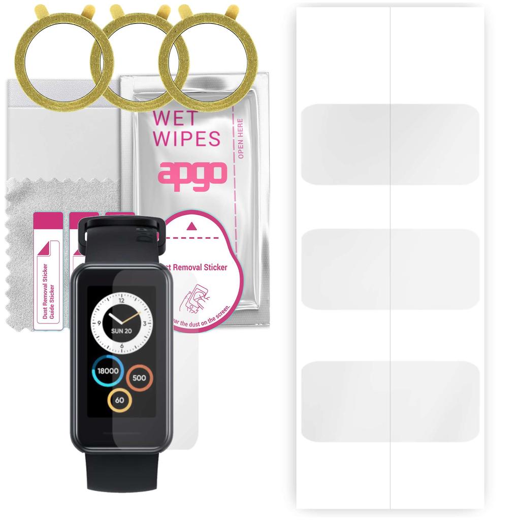 3x apgo Hydrogel Screen Protector pro Realme Band 2, hydrogelová fólie, s polohovací vrstvou snadná instalace