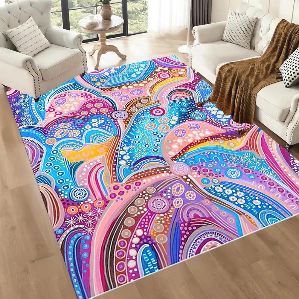 Australian Aboriginal Style 13 Carpet Design for Living Rooms Bedrooms Balcony Game Room Anti-slip Rug Office home decor Perfect Gift for Women/Men
