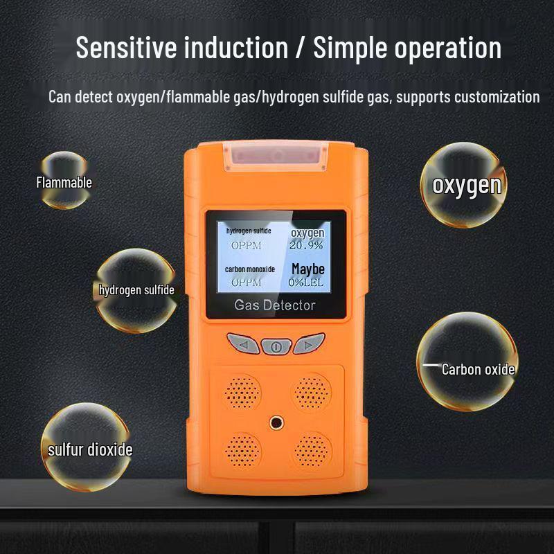 Handheld Four-in-One Gas Detector for Combustible, Oxygen, Industrial, and Tunnel Safety