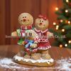 Figurine créative européenne en résine de bonhomme en pain d'épice - Décoration de Noël festive et cadeau