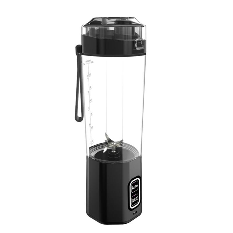Type C Charging Portable Drink Cup, 700ml Personal Juicer Mixer with Carry Loop, Auto and Pulse Use for Travel Drinks