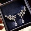 Beautiful Luxury Ultra Flash Zircon Earrings for Women Luxury Fashion Wedding Bride Zircon European and American Trendy Gifts