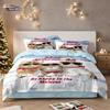 3pcs Christmas cartoon cat printed coreless bedding set soft dormitory bedroom multiple sizes machine washable