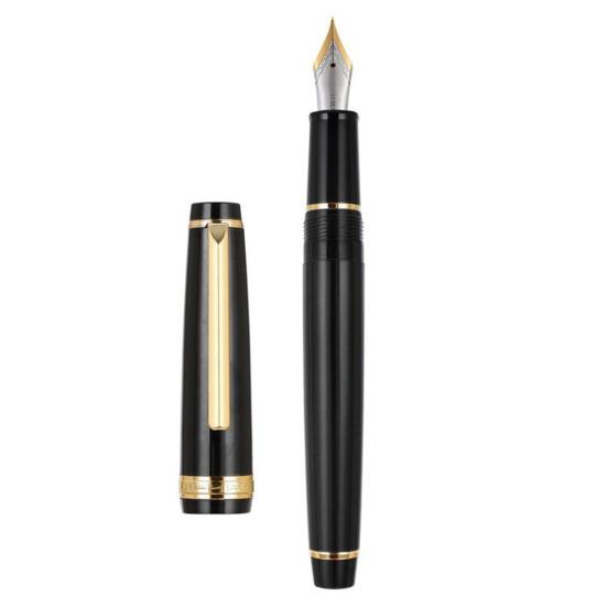 

Перьевая ручка с тонким пером для кардиограммы и большим чернильным конвертером, компактный размер, портативный чёрный