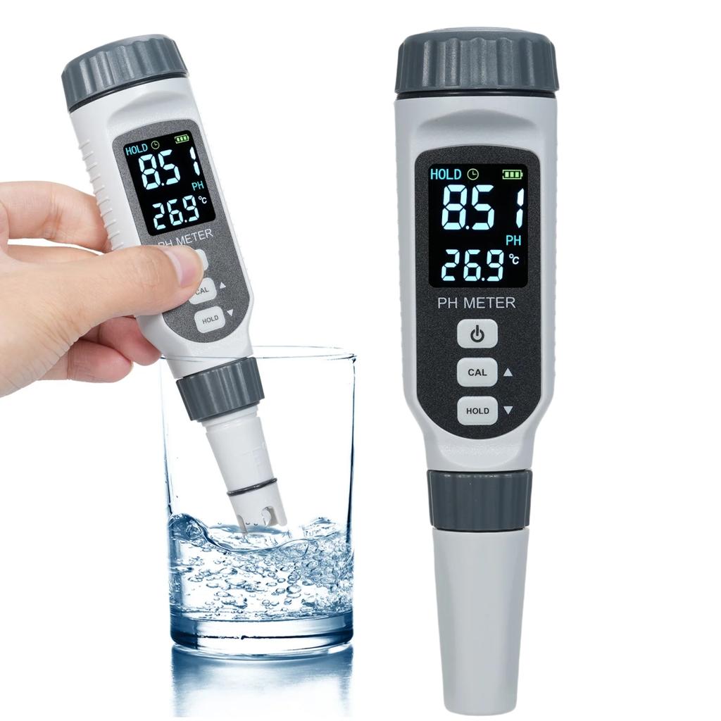 Digital pH Meter Waterproof Water Quality Tester ATC 0-14 pH Measurement Range for Drinking Swimming Pool Hydroponic Aquarium