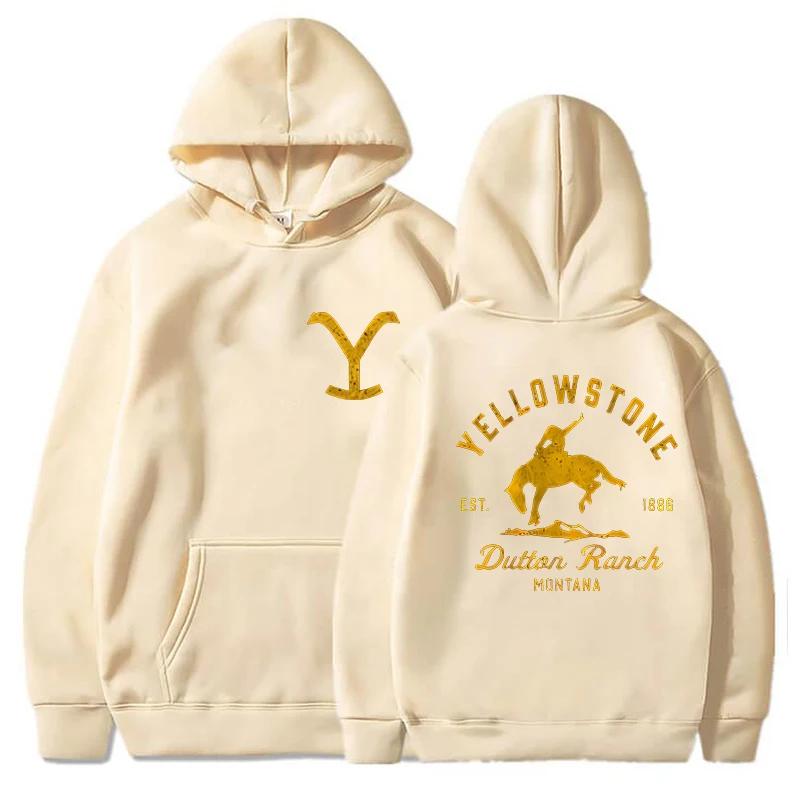 2025 Autumn New Style Huangshi Deton Ranch Print Hooded Sweatshirt. Simple and elegant design Environmentally friendly materials