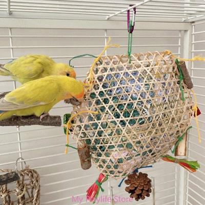 Parrot Bite Toys Climbing Foraging Bird Chew Toy Colored Paper Shredder Bamboo Woven For Lovebirds,Cockatiels,Budgies