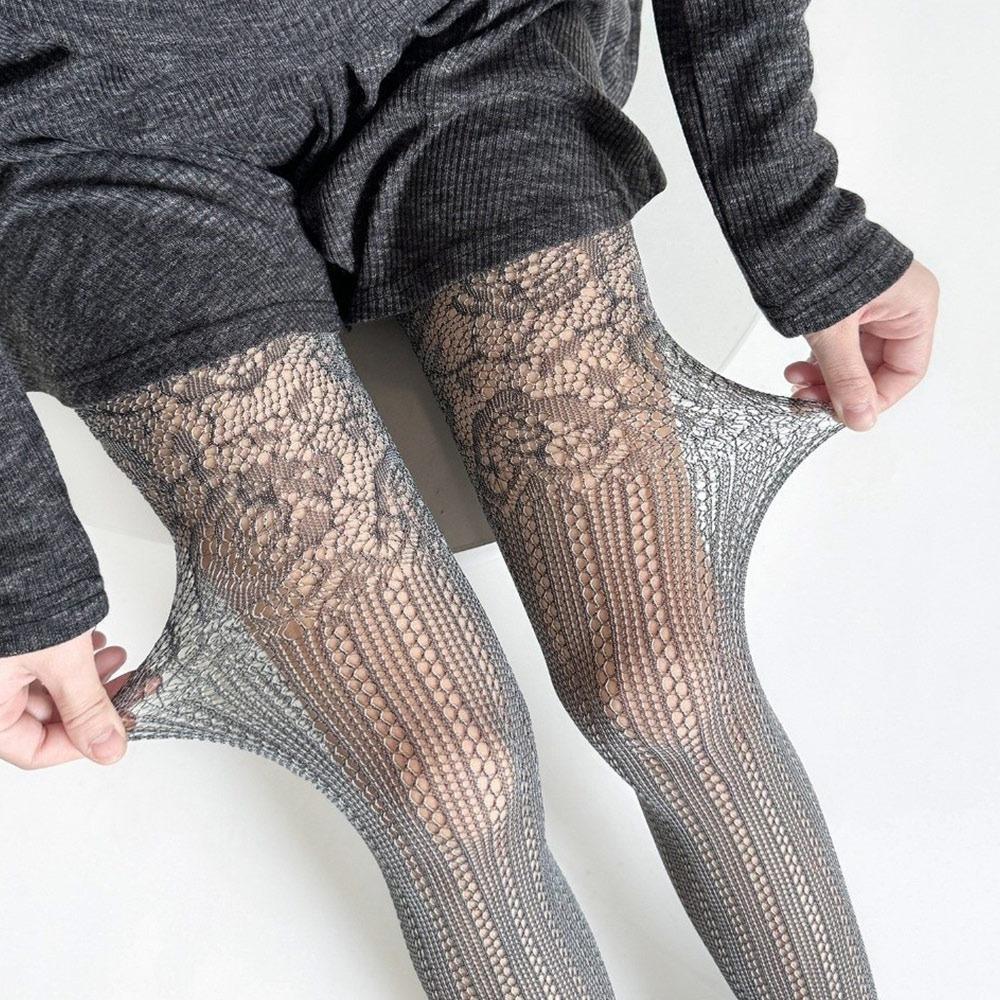 Personality Thin Floral Lace Tights Sexy Breathable Hollow Out Pantyhose High Elastic Silk Pantyhose Daily Wear XXXS