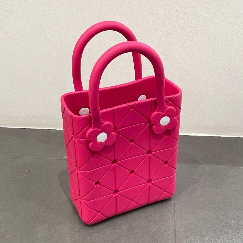 Leisure EVA Handbags with Hole Waterproof Rubber Tote Bag Summer Beach Bag  Sports