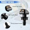 Car Front Windshield Washer Nozzles, Double-Hole Auto Wiper Water Sprayers with Hose and Connectors, Adjustable Nozzle Washer Kit for Most Vehicles