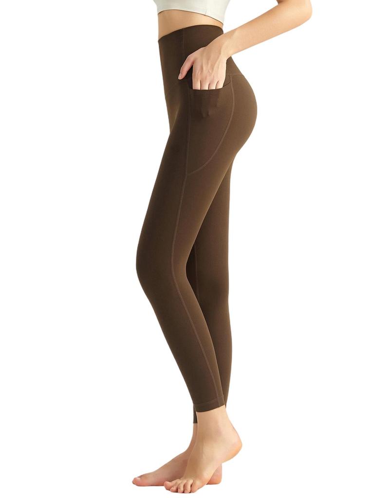 LAHN Damen High Waist Samt Yoga Hose - Po-Lifting, Warm, Hautgefühl, Keine Nähte für Herbst/Winter