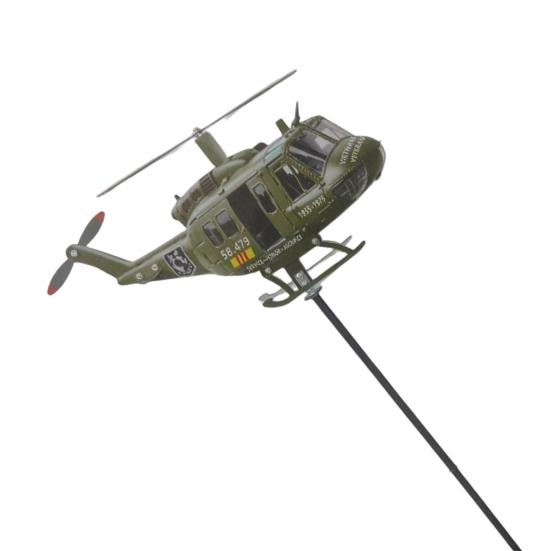 Patriotischer Windrad, Hubschrauber-Windmühlen-Spieß mit drehendem Propeller, 2D Metall-Flugzeug-Skulpturen-Dekoration für Garten, Terrasse, Rasen