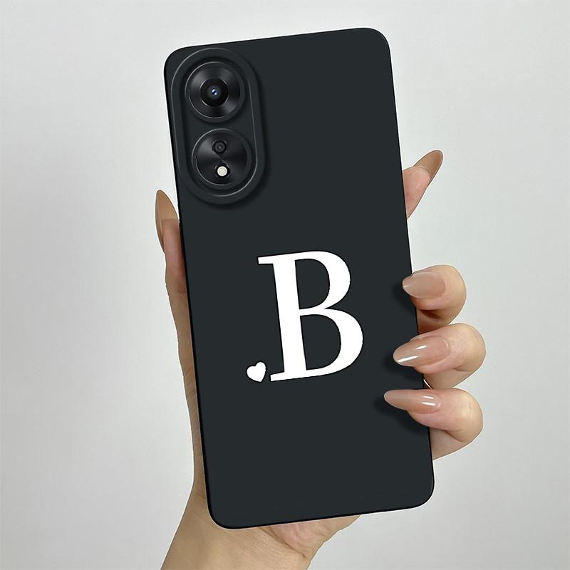 For OPPO A78 5G Case For oppo a78 5G Phone Case CPH2483 CPH2495 Cover Cute Initial Letters Square Silicone Shockproof Back Cover